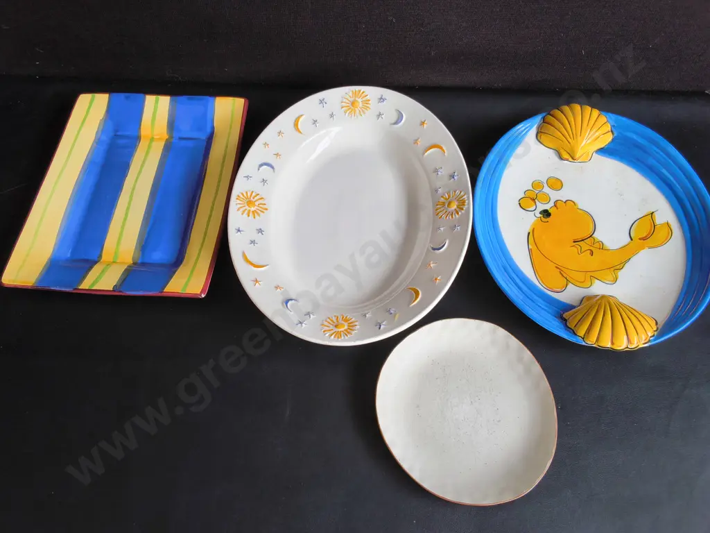 MIX OF SERVING PLATTERS AND PLATES, 4 PIECES, WIDEST W 41 CM Image 1++