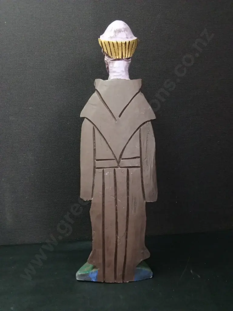 CARVED PRIEST FIGURE H62CM Image 1++