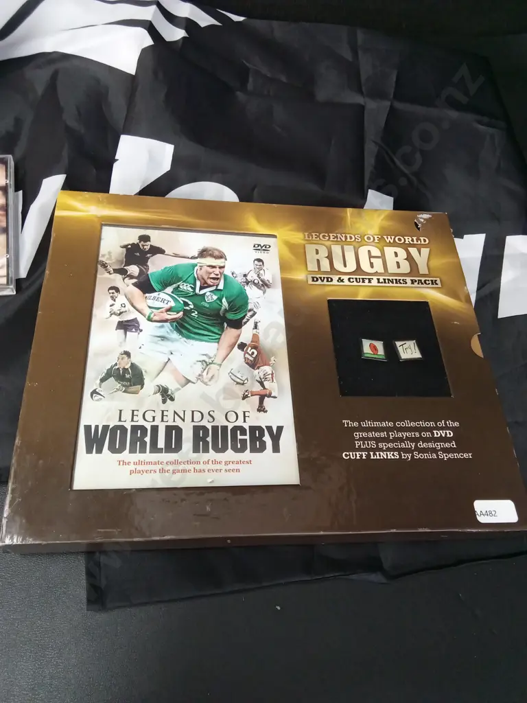 ASSORTED ITEMS INCLUDING LEGENDS OF WORLD RUGBY DVD AND CUFFLINKS Image 1++