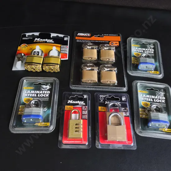 7 BRAND NEW PACKS OF PADLOCKS