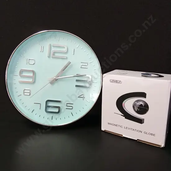 WALL CLOCK AND MAGNETIC LEVITATION GLOBE
