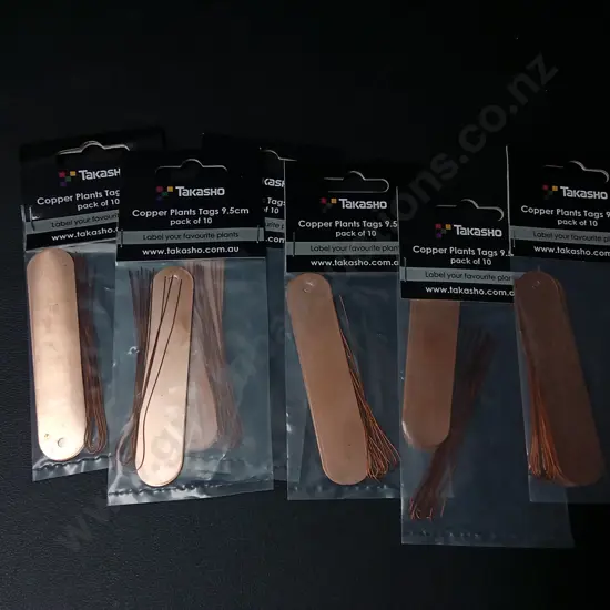6 TAKASHO COPPER PLANT TAGS 10 PACK
