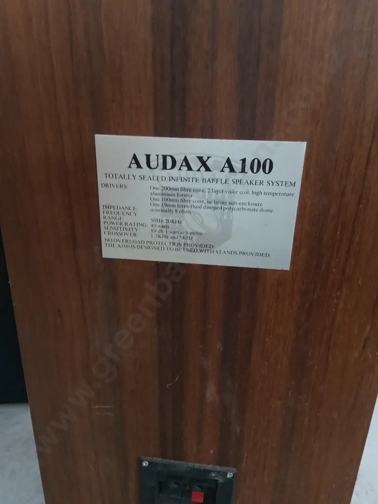 PAIR OF AUDAX A100 SPEAKERS Image 1++
