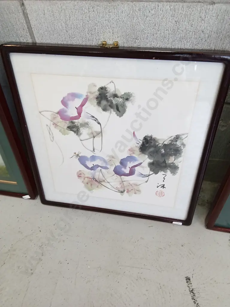 3 FRAMED PIECES OF ART LARGEST 94CM X 50CM Image 1++