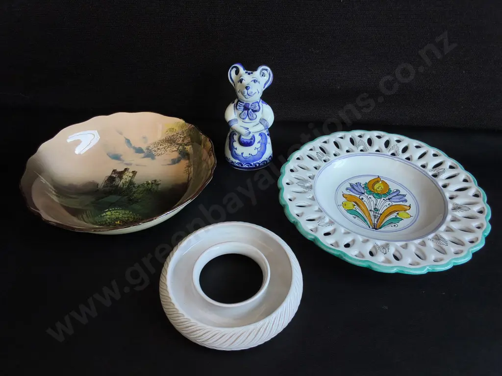 MIX OF POTTERY AND COLLECTIBLES, 4 PIECES, INCLUDING ROYAL DOULTON, WIDEST DIA 28 CM Image 1++