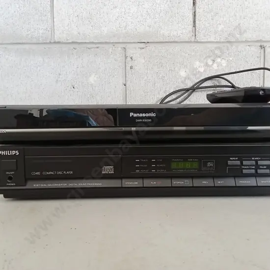 PANASONIC DVD PLAYER DMR-XW390, AND PHILIPS COMPACT DISC PLAYER, PHILIPS HAS NO CORDS