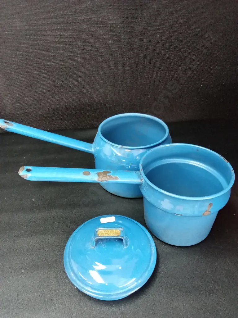 2 VINTAGE ENAMEL PS TALLEST H22CM Image 1++