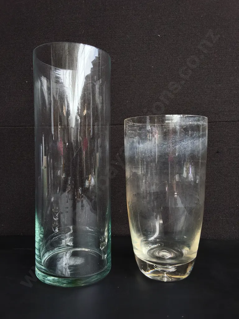 PAIR OF GLASS VASES, TALLEST H 42 CM Image 1++