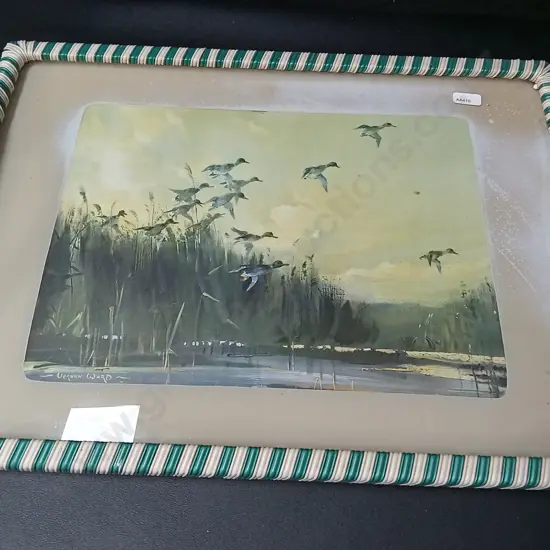 VINTAGE VERNON WARD FLYING DUCKS PICTURE SERVING TRAY L50CM