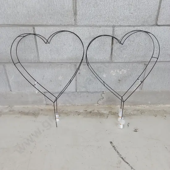 2 TAKASHO TOPIARY FRAME HEARTS 35CM