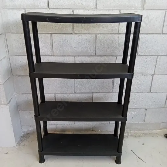 PLASTIC FREE STANDING SHELVES H 129CM X W 76CM X D 26CM