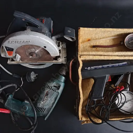 SKILLSAW, DRILL AND TIMING LIGHT