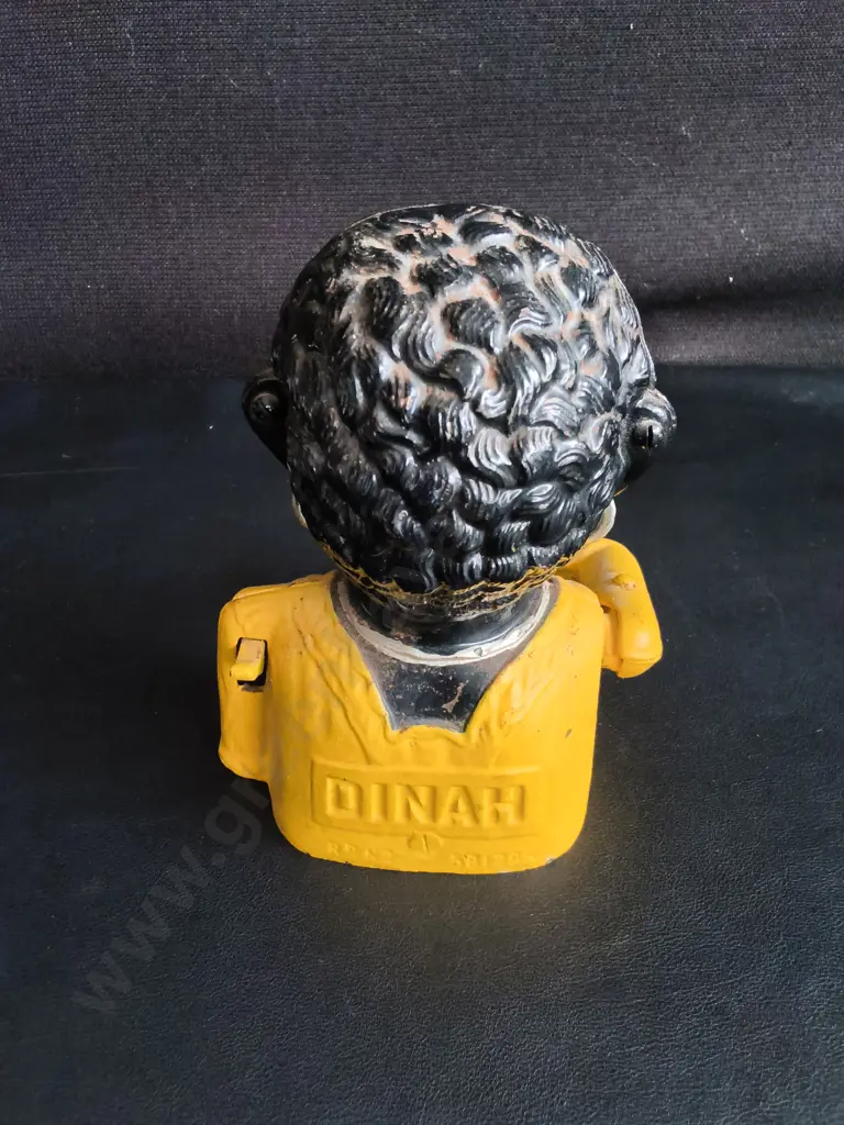 EARLY 20TH CENTURY "DINAH" CAST IRON MECHANICAL MONEY BANK, JOHN HARPER & CO. H 15 CM Image 1++