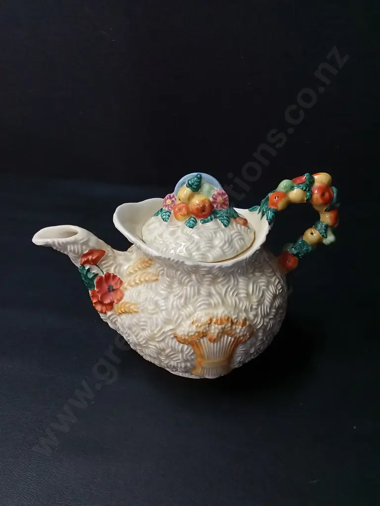 VINTAGE CLARICE CLIFF CELTIC HARVEST TEAPOT  H15CM Image 1++