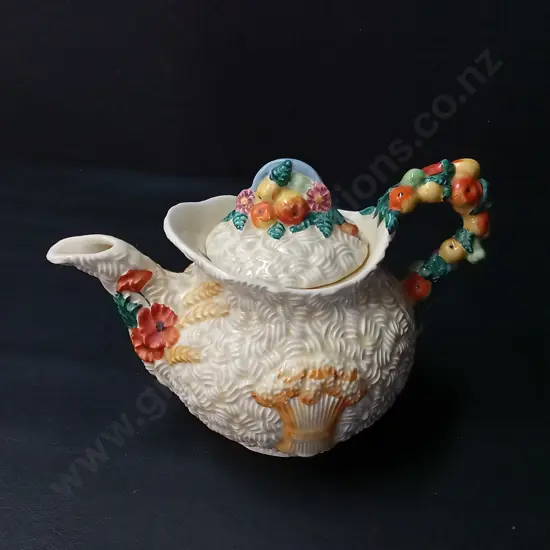 VINTAGE CLARICE CLIFF CELTIC HARVEST TEAPOT  H15CM