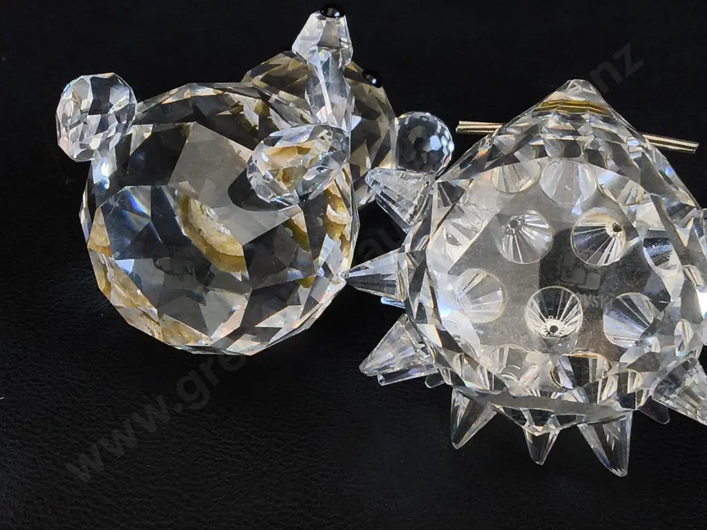 3 MINIATURE GLASS ANIMAL FIGURINES, INCLUDING 2 SWAROVSKI, TALLEST H 6 CM Image 1++