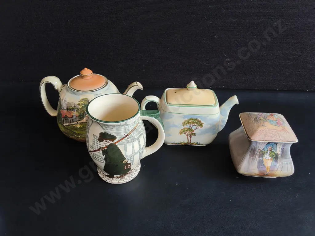 VINTAGE BRITISH SERIES WARE POTTERY, ROYAL DOULTON AND RICHMOND EMPIRE WARE COUNTRYSIDE COLLECTION, TALLEST H 14 CM Image 1++