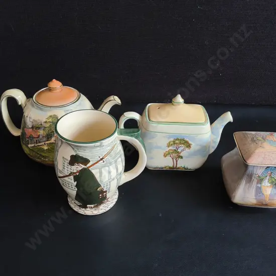 VINTAGE BRITISH SERIES WARE POTTERY, ROYAL DOULTON AND RICHMOND EMPIRE WARE COUNTRYSIDE COLLECTION, TALLEST H 14 CM