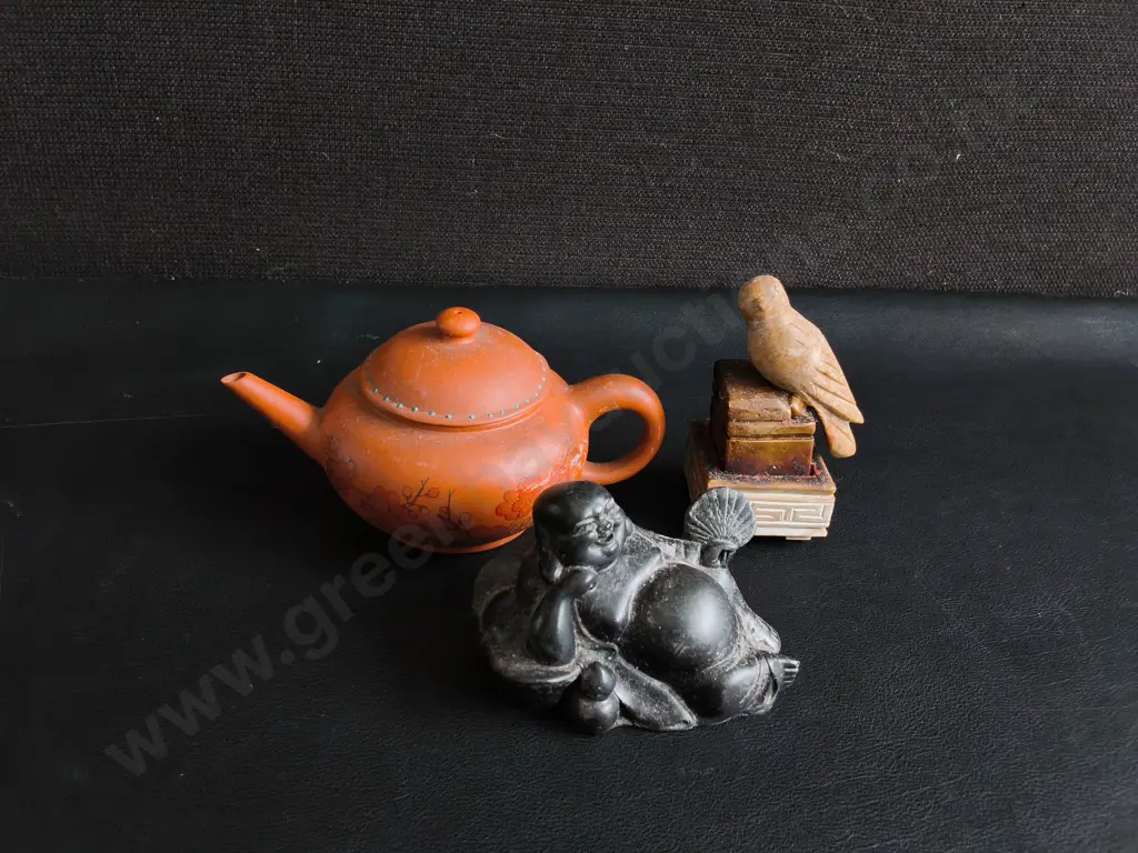 VINTAGE CHINESE ITEMS, 3 PIECES, TALLEST H 9 CM Image 1++