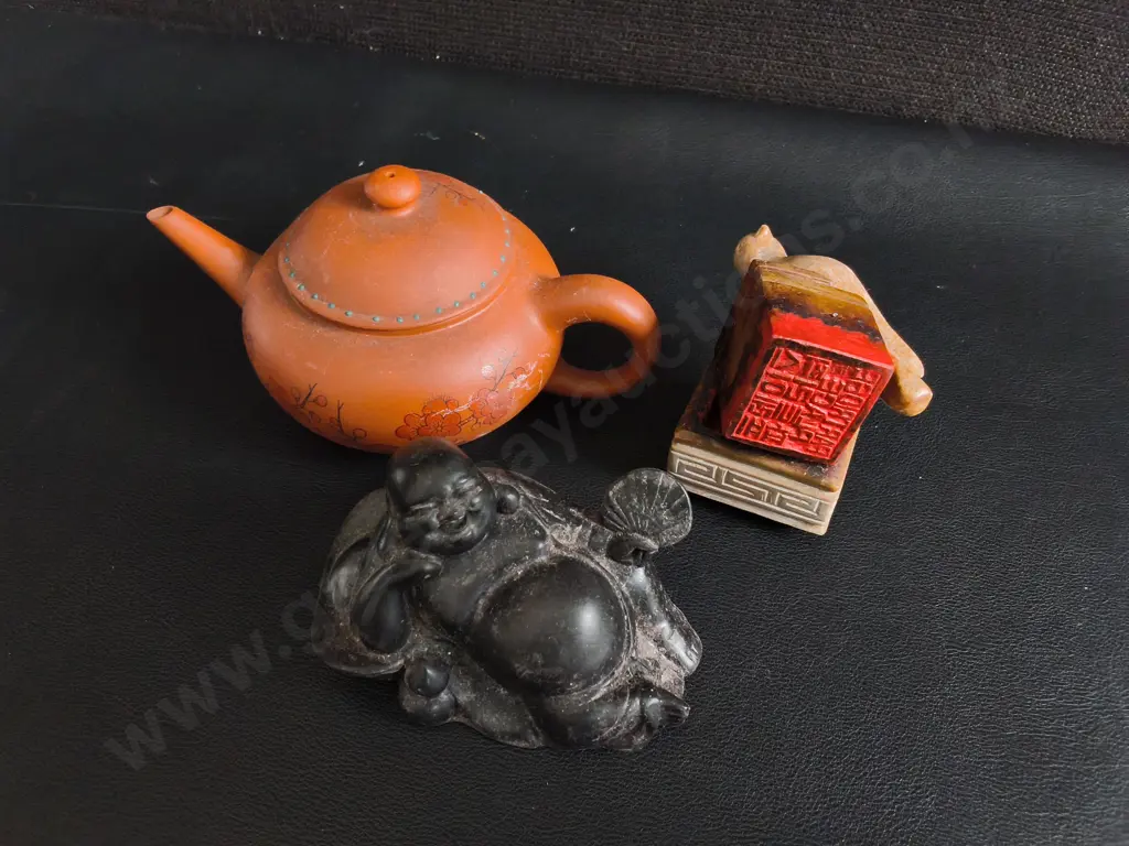 VINTAGE CHINESE ITEMS, 3 PIECES, TALLEST H 9 CM Image 1++