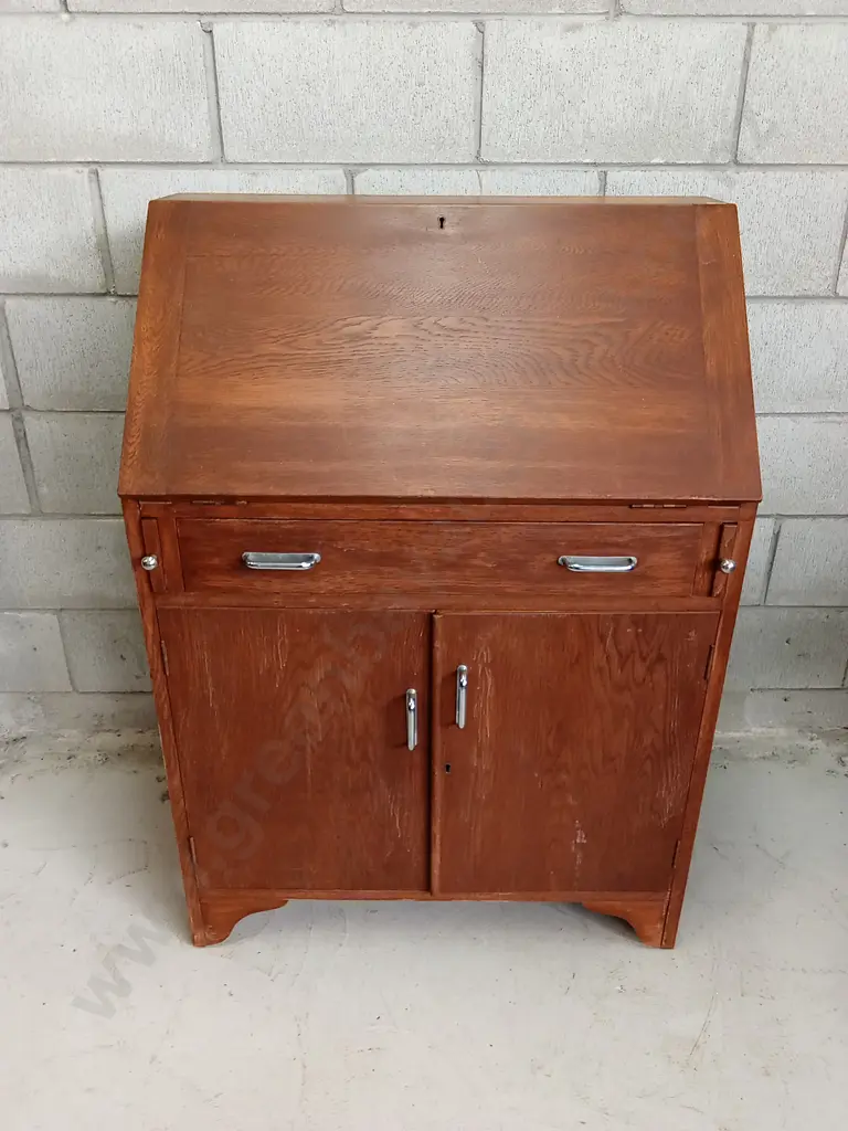VINTAGE WRITING DESK, H 108CM X W 76CM X D 82CM Image 1++
