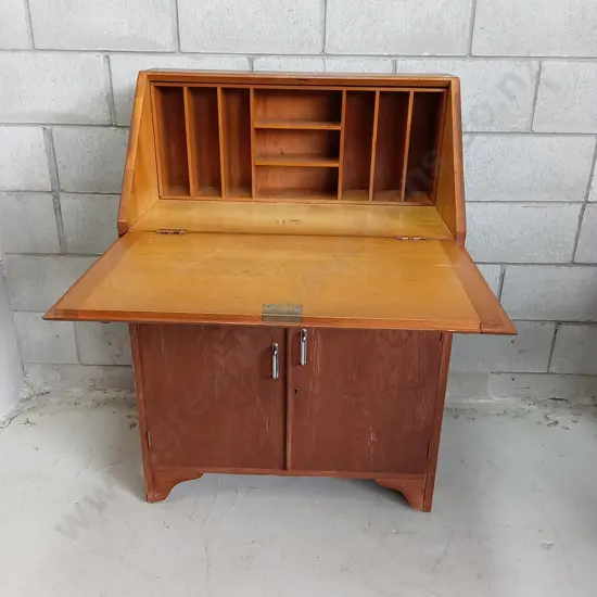 VINTAGE WRITING DESK, H 108CM X W 76CM X D 82CM