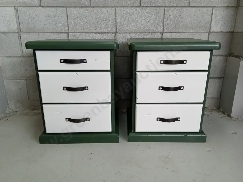 REFURBISHED BEDSIDE TABLES, H 67CM X W 53CM X D 47CM Image 1++
