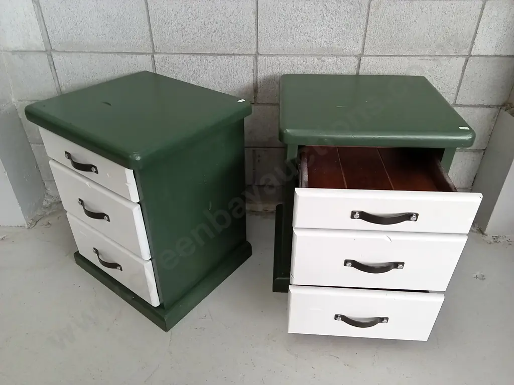 REFURBISHED BEDSIDE TABLES, H 67CM X W 53CM X D 47CM Image 1++