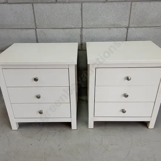 PAIR OF BEDSIDE TABLES, H 61CM X W 55CM X D 43CM