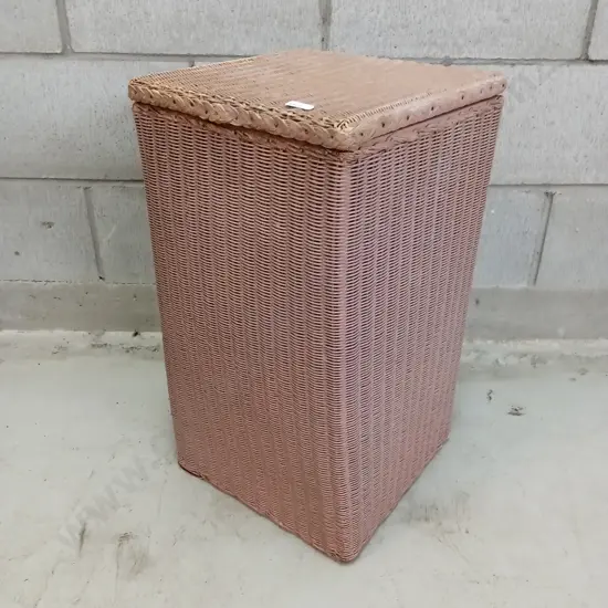 LLYOD LOOM HAMPER 1954 WITH LABEL, H 54CM X W 30CM X D 30CM