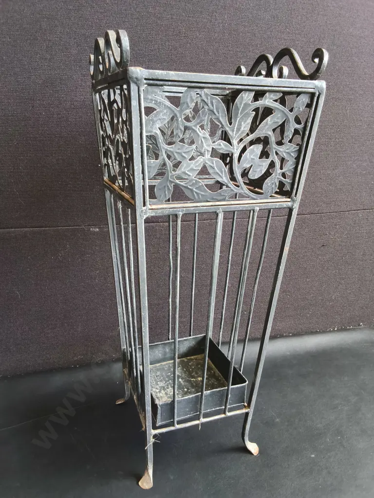 VINTAGE WROUGHT IRON UMBRELLA STAND, H 58 CM Image 1++