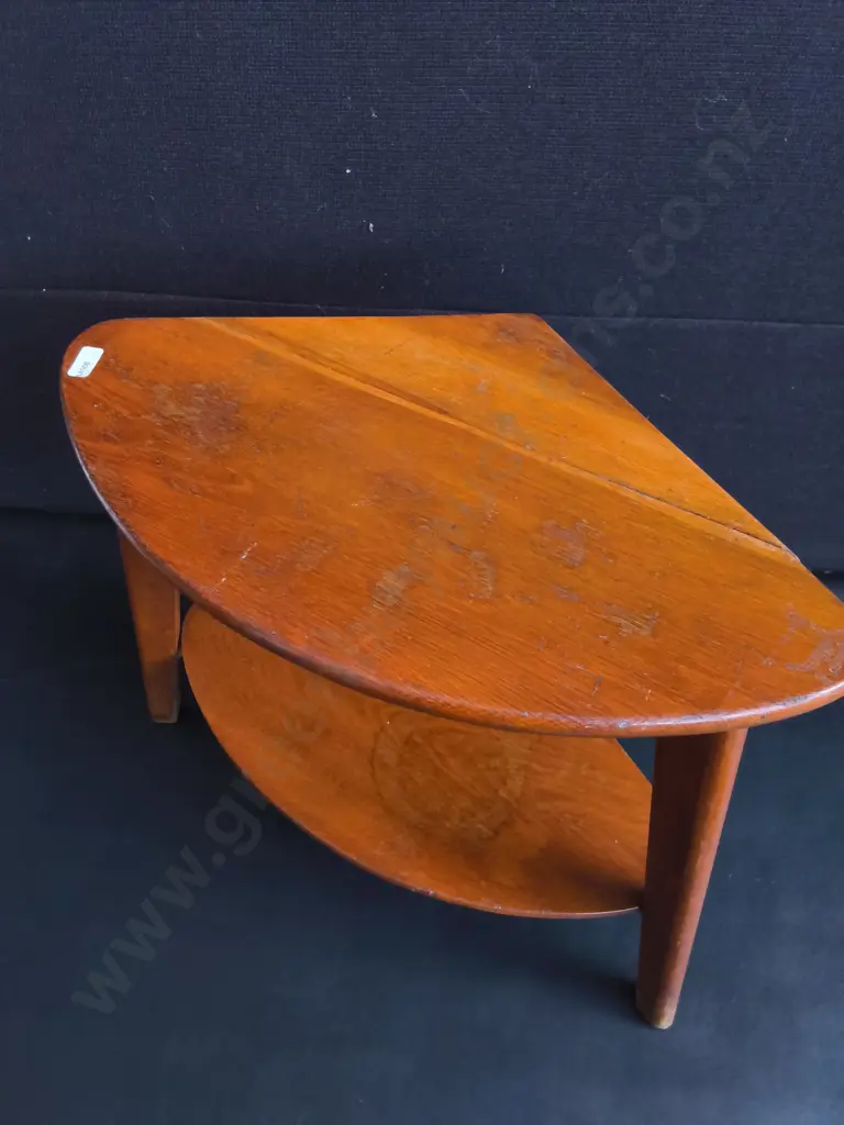 VINTAGE 1960S DANISH MODERN TEAK TWO TIER SIDE TABLE, H 40 CM Image 1++
