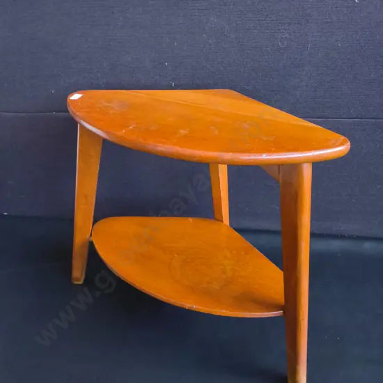 VINTAGE 1960S DANISH MODERN TEAK TWO TIER SIDE TABLE, H 40 CM