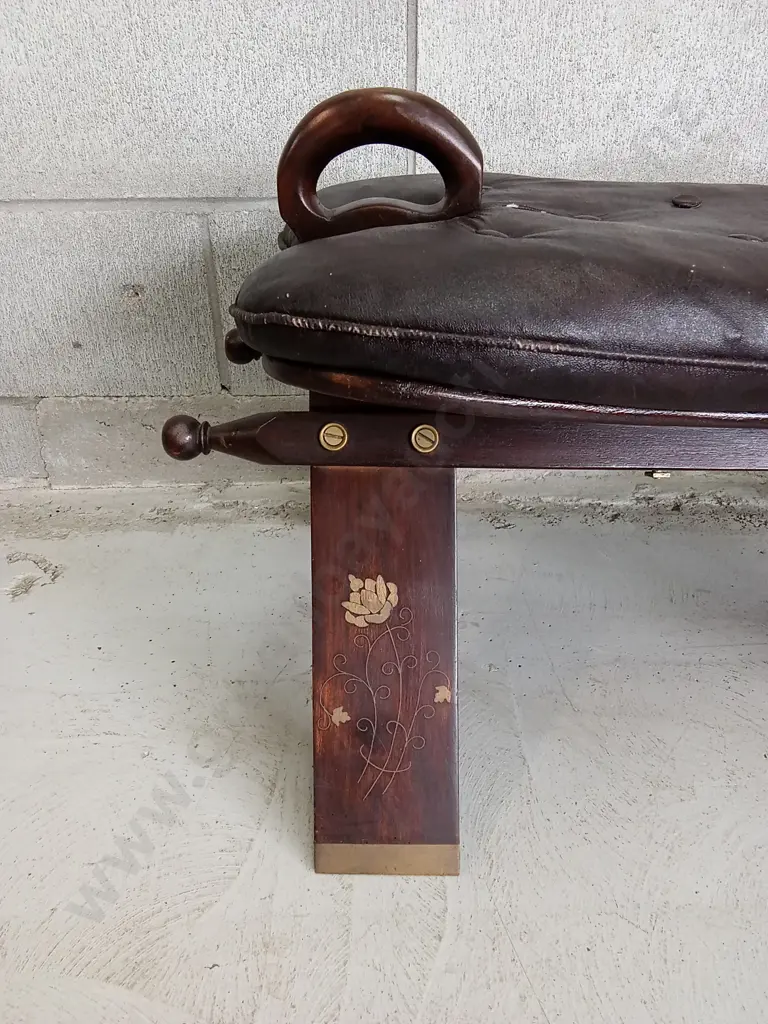 VINTAGE CAMEL SADDLE STOOL, H 44CM X W 76CM X D 39CM Image 1++