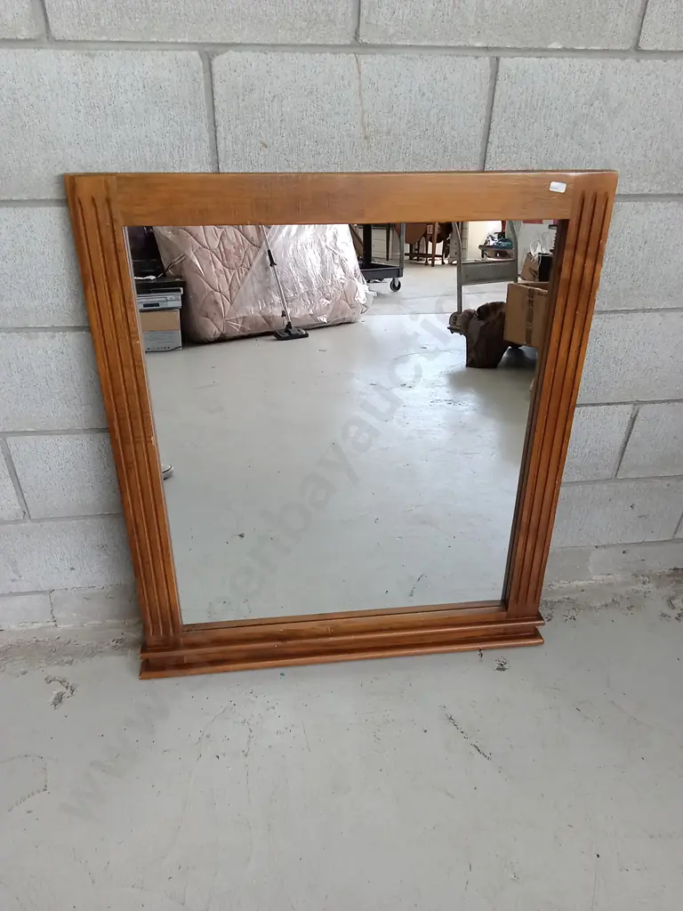 WOODEN FRAMED MIRROR, 96CM X 85CM Image 1++