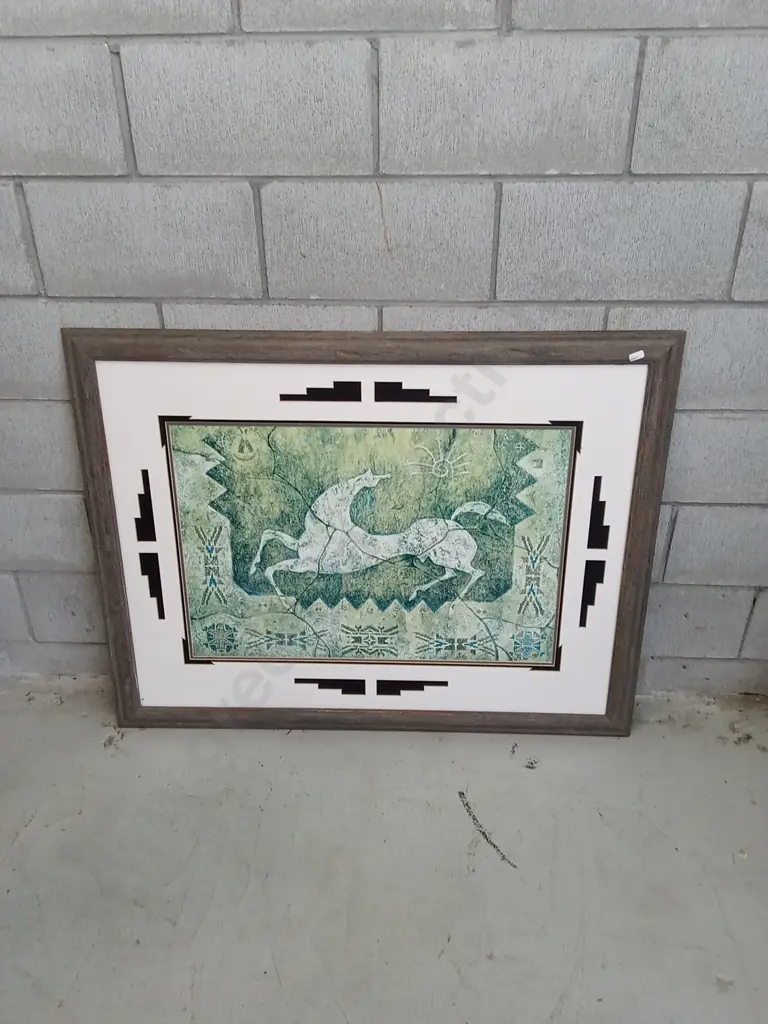3 FRAMED PIECES OF CECILIA HENLE STYLE ART LARGEST MISSING GLASS L1.2CM X H88CM Image 1++