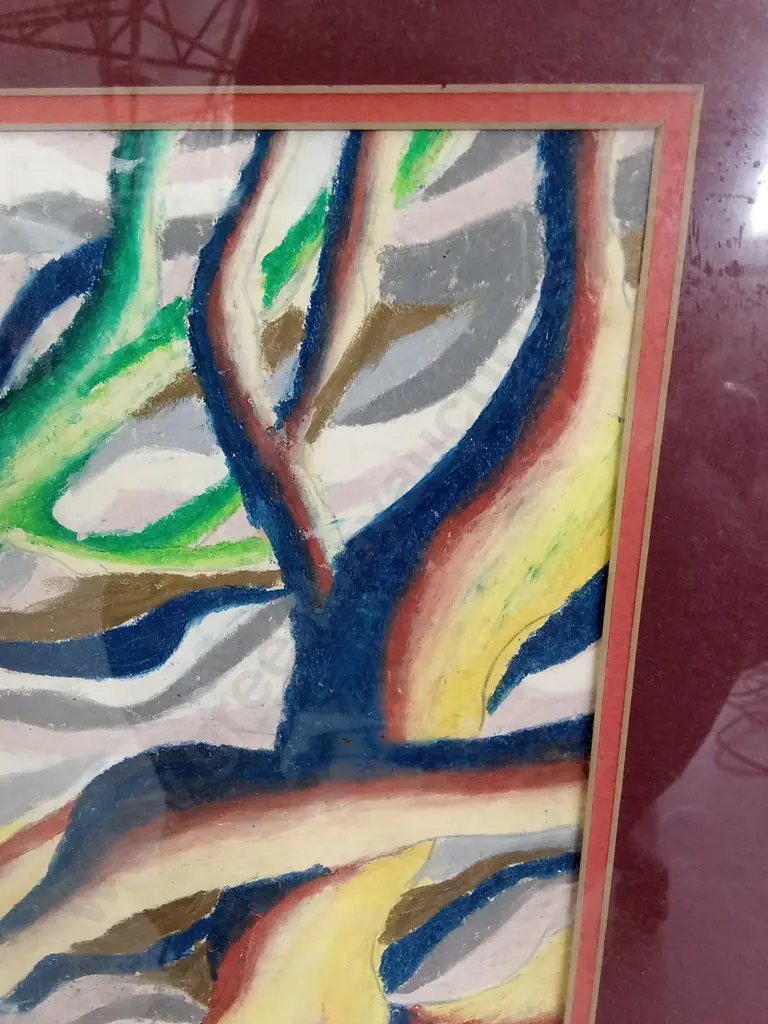 FRAMED CONTEMPORARY OIL PASTEL ART, 81CM X 65CM Image 1++