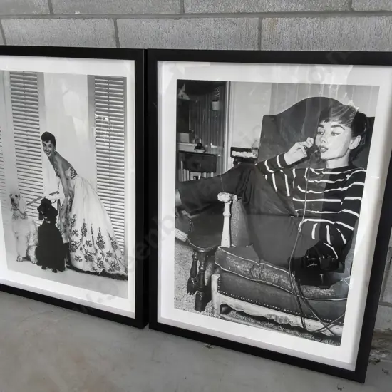 PAIR OF FRAMED AUDREY HEPBURN PHOTOGRAPHS, H 85 CM X W 64 CM