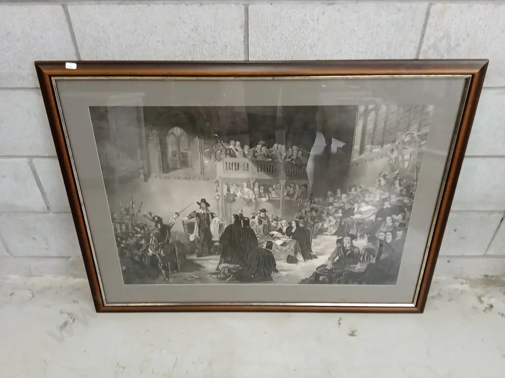 FRAMED PRINT "TRAIL OF KING CHARLES I," 106CM X 80CM Image 1++