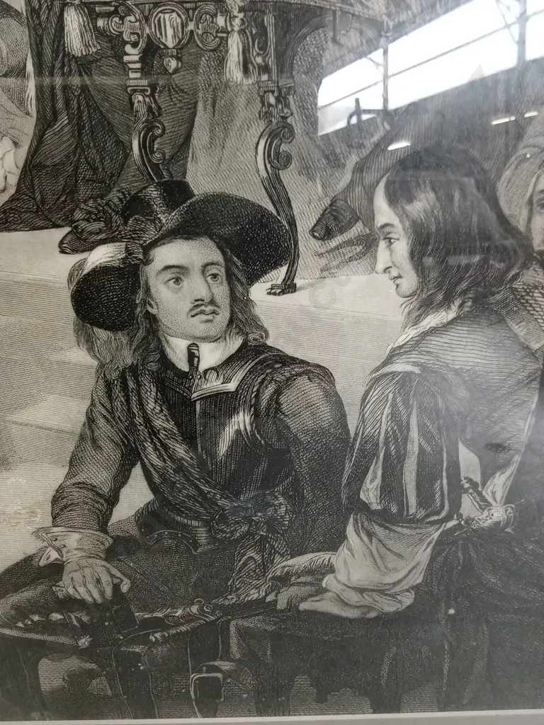 FRAMED PRINT "TRAIL OF KING CHARLES I," 106CM X 80CM Image 1++