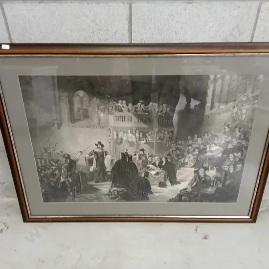 FRAMED PRINT "TRAIL OF KING CHARLES I," 106CM X 80CM
