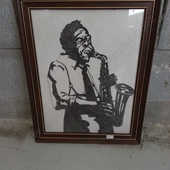 JAZZ ART PRINT IN FRAME, 37CM X 48CM