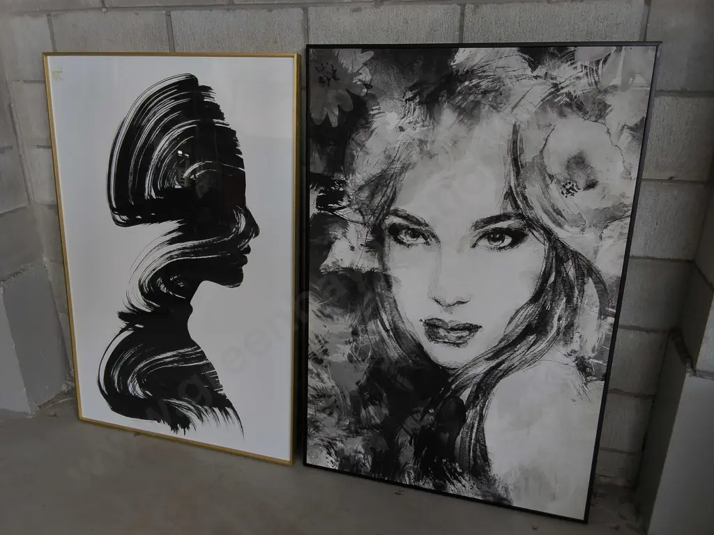 PAIR OF FRAMED PRINTS, TALLEST H 1.22 M X W 82 CM Image 1++