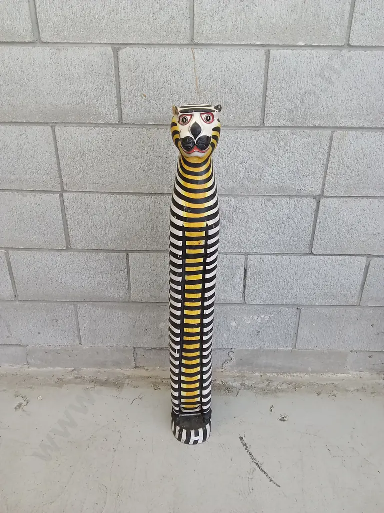 WOODEN CARVED TIGER STATUE, H 100CM Image 1++