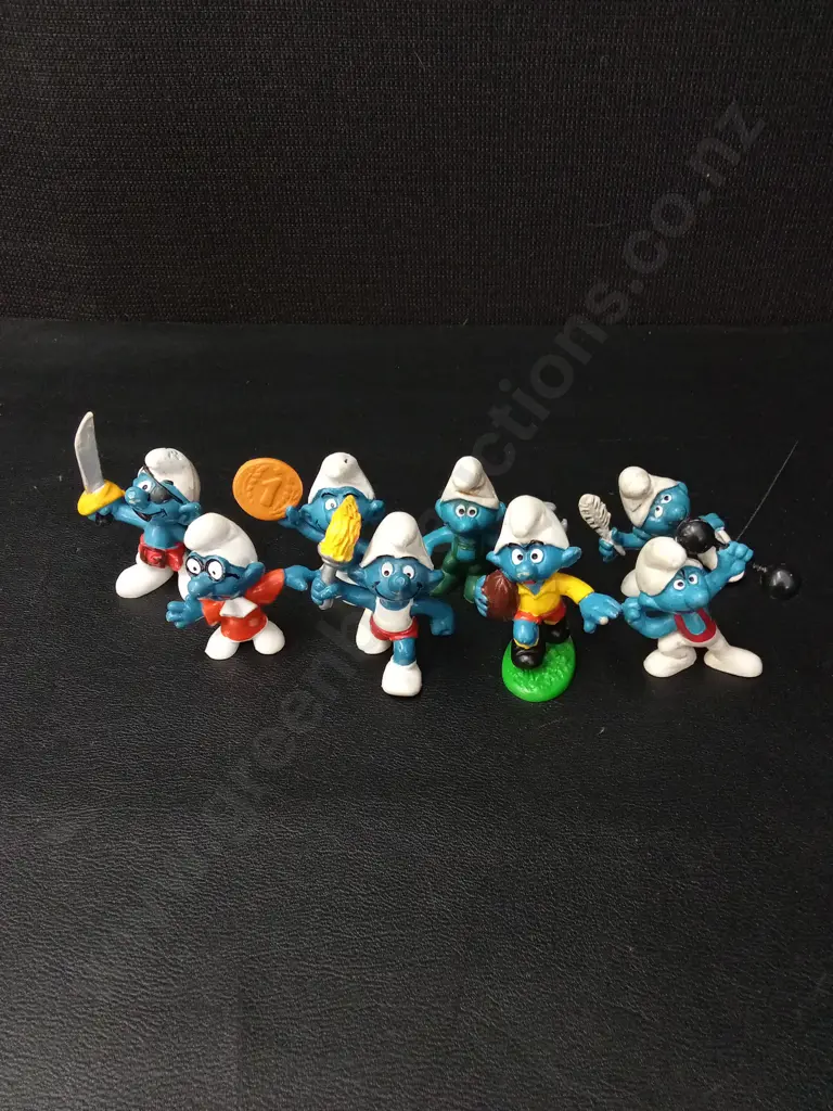 12 VINTAGE SMURF FIGURINES TALLEST H6CM Image 1++