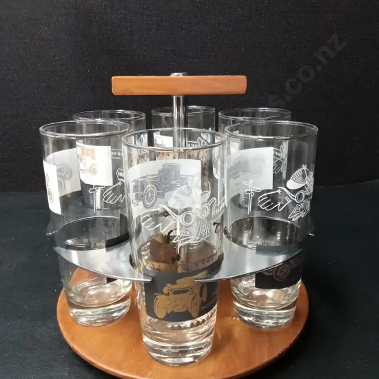 VINTAGE DRINKING GLASS CADDY H21CM