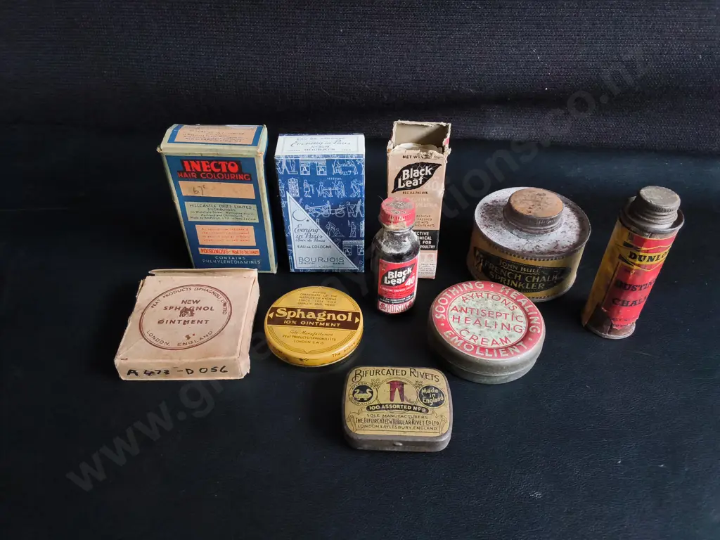 VINTAGE MEDICINES, TINS AND PACKAGING Image 1++