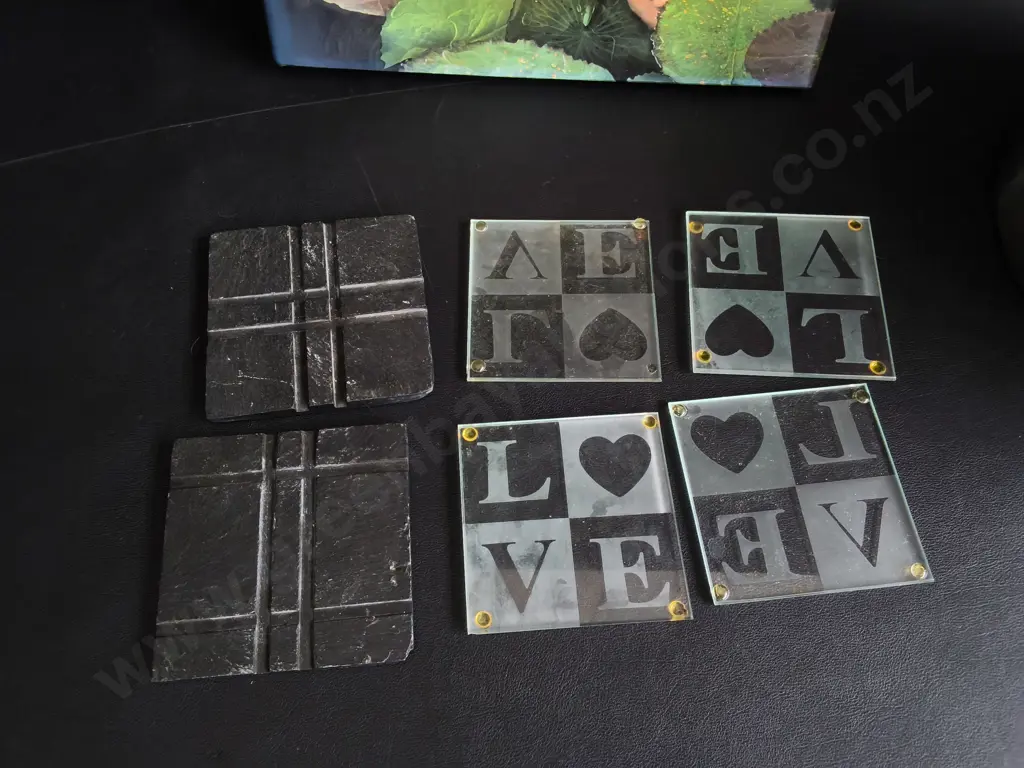 MIX OF HOMEWARE, INCLUDING COASTERS, METAL BOWL, AND BOOK Image 1++
