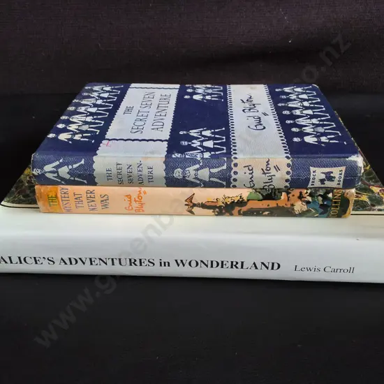 3 VINTAGE CHILDREN'S BOOKS, ENID BLYTON AND ALICE IN WONDERLAND