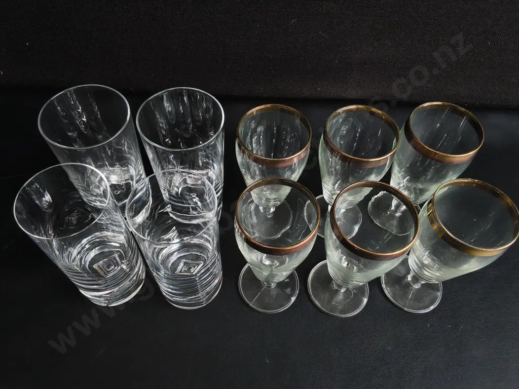 MIX OF GLASSWARE, SET OF 4 AND SET OF 6, TALLEST H 15 CM Image 1++